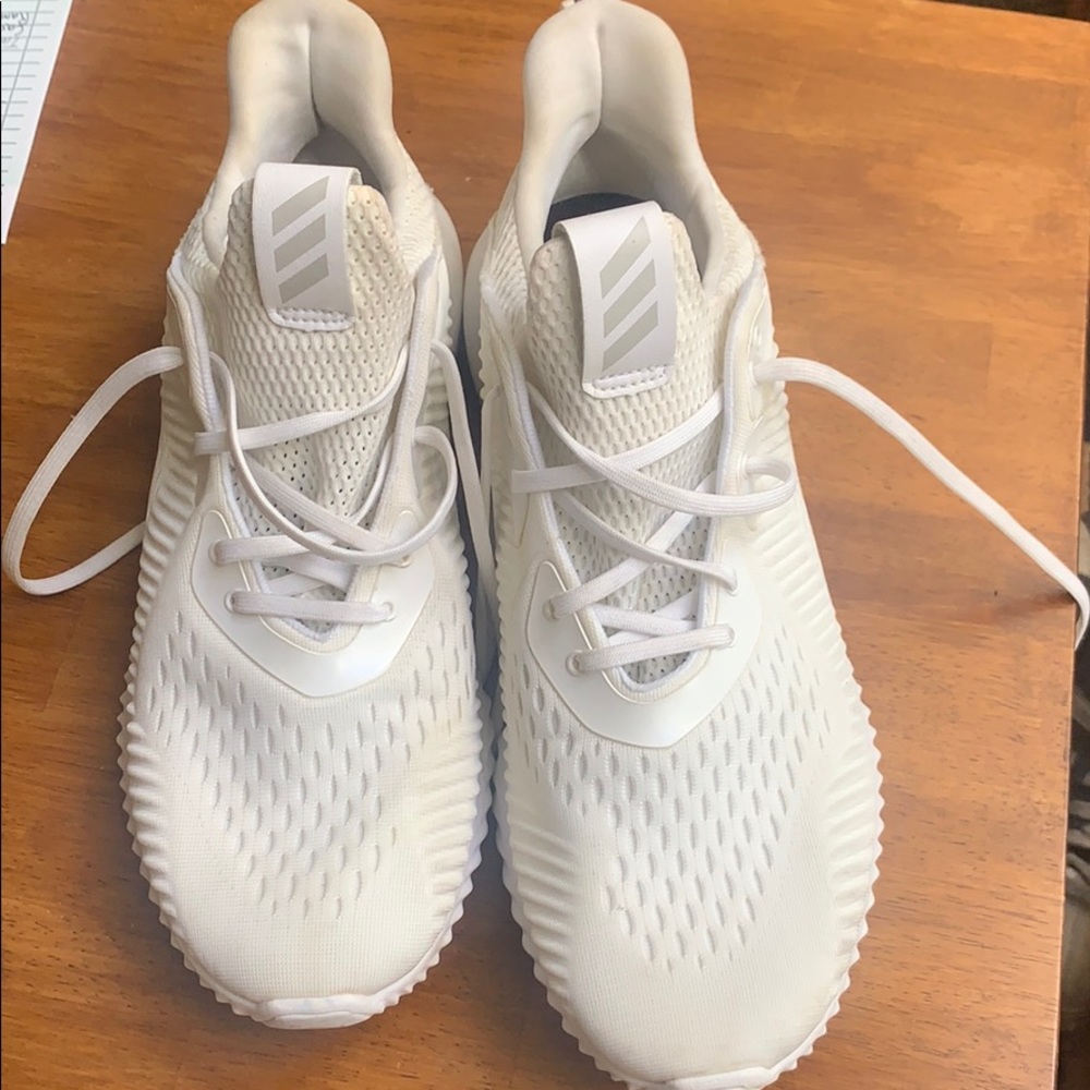 White Adidas Alphabounce shoes 9.5